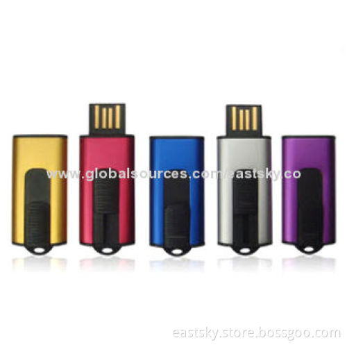 Slide Thumb Drive, Wholesale, Various Colors Available, OEM Orders Welcomed, USB 2.0 Host InterfaceNew